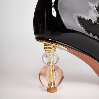 Botas Martin de Cuero con Tacón de Cristal, Cordones y Cierre - Image 6