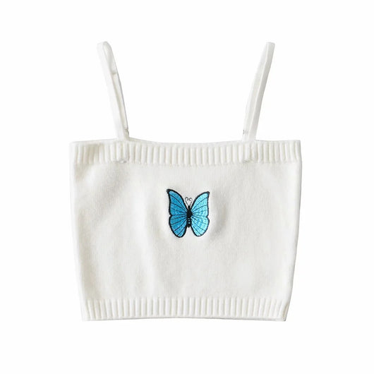 Conjunto de Dos Piezas: Cardigan Tejido con Bordado de Mariposas - Image 11
