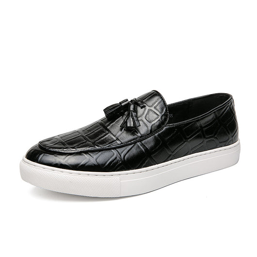 Zapatos de Cuero Estilo Coreano Casual Elegante con Borlas - Talla Grande Hombre - Image 2