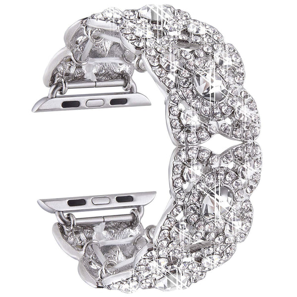 Correa de Reloj Metal Flor de Cuatro Pétalos con Diamantes - Image 3