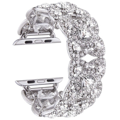 Correa de Reloj Metal Flor de Cuatro Pétalos con Diamantes - Image 3