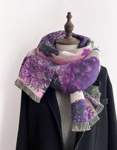 Bufanda de Cachemira Artificial Estampada para Mujer - Chal Grueso a Prueba de Viento - Image 9