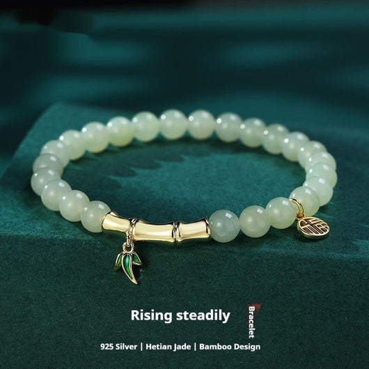 Pulsera de Jade Hetian Estilo Chino con Bambú y Protección - Para Mujer - Image 13