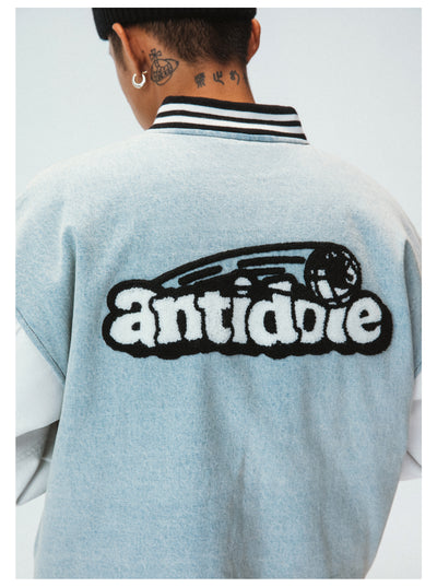 Uniforme de Béisbol Denim Lavado con Toalla de Algodón Bordado - Image 7
