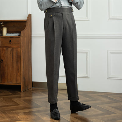 Pantalones Rectos de Cintura Alta para Hombre