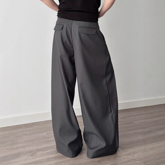 Pantalones Holgados Drapeados Hasta el Piso para Hombre - Image 3