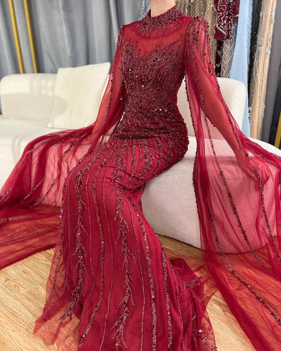 Vestido de Gala Elegante con Mangas Volantes y Falda Sirena - Image 37