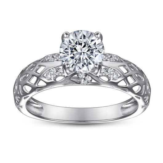 Anillo de Plata Esterlina para Mujer con Diamante Simulado - Diseño Europeo y Americano - Image 12