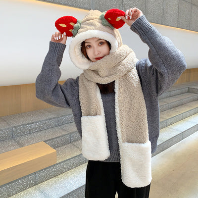 Conjunto Térmico 3 en 1: Gorro, Bufanda y Guantes de Terciopelo de Cordero - Image 3