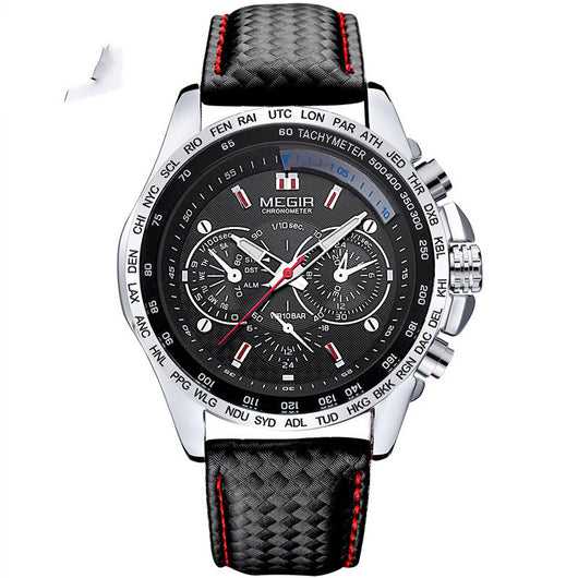 Reloj Cronógrafo Multifuncional de Acero Luminoso con Movimiento de Cuarzo - Image 9