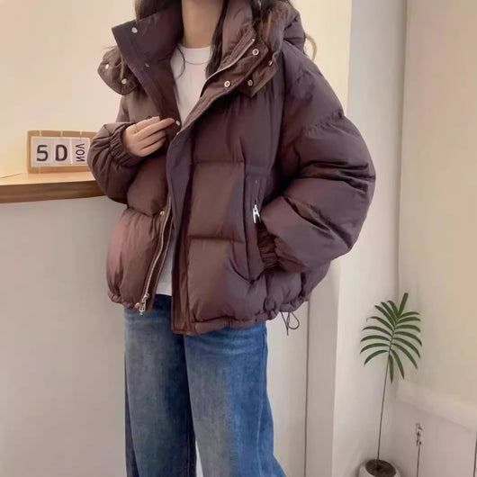 Chaqueta Cálida Casual para Mujer Talla Grande con Abertura Lateral - Image 2