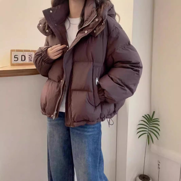 Chaqueta Cálida Casual para Mujer Talla Grande con Abertura Lateral