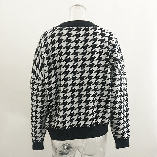 Suéter de Cuello Redondo con Contraste Geométrico para Mujer - Image 5