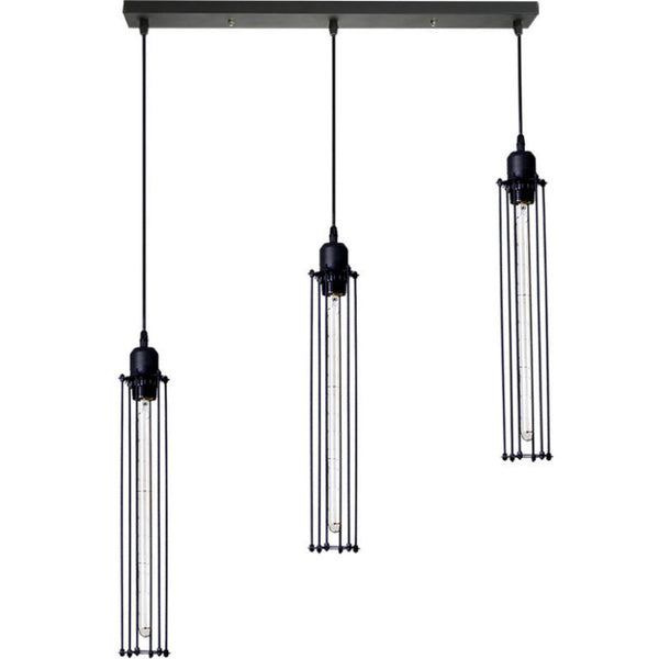 Lámpara de Techo Industrial Retro de Tres Brazos - Decoración Personalizada para Comercios