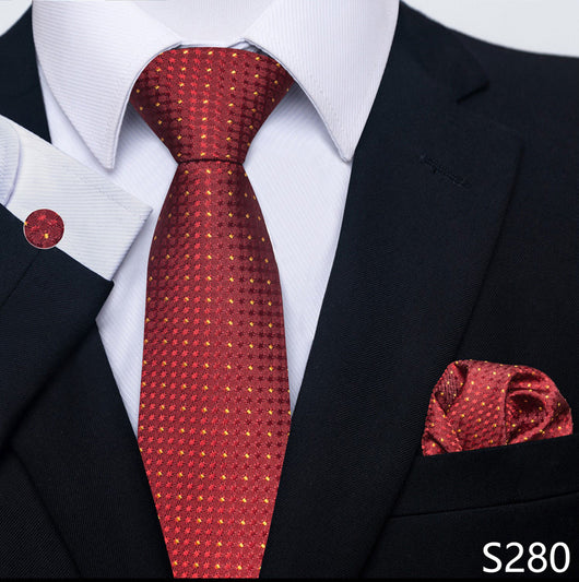 Conjunto Completo de Accesorios Ejecutivos: Corbata, Pañuelo y Gemelos Formales - Image 23