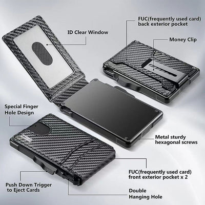 Cartera Minimalista de Cuero Genuino para Hombre con Detalles en Metal - Image 11