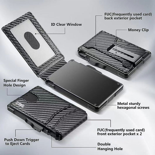 Cartera Minimalista de Cuero Genuino para Hombre con Detalles en Metal - Image 11