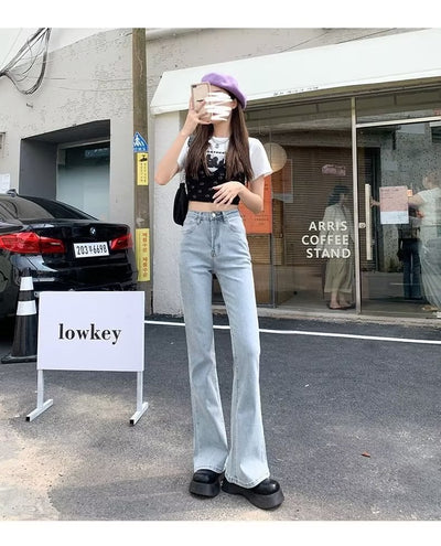 Jeans Acampanados Retro Cintura Alta Efecto Esbeltez para Mujer - Image 20