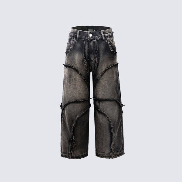 Jeans Vintage Estilo Urbano con Bordes Crudos
