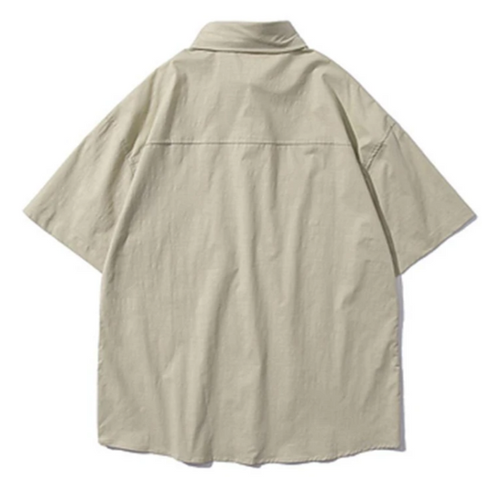 Camisa de Trabajo Retro Japonesa Khaki Manga Corta - Image 5