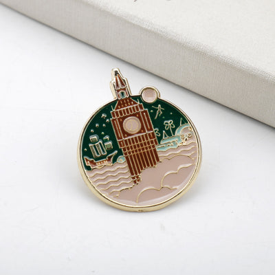 Broche Fortaleza Marina Circular en Aleación con Efecto Gota - Image 14