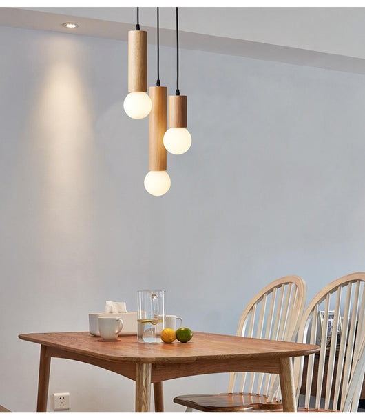 Lámpara Colgante de Madera para Restaurante - Diseño Moderno Minimalista - Image 24