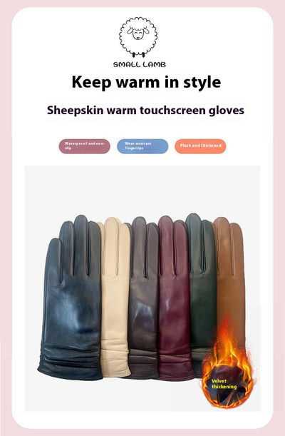 Guantes de Cuero Oveja para Mujer con Pantalla Táctil - Invierno Cálido - Image 8