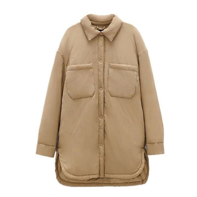 Chaqueta de Algodón Caqui Verde con Bolsillos Dobles - Abrigo Cálido - Image 7