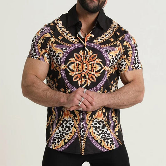 Camisa Estampada con Solapa para Hombre - Image 18