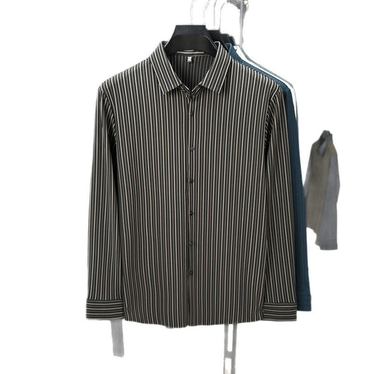 Camisa de Rayas Verticales para Hombre - Primavera y Otoño - Image 5