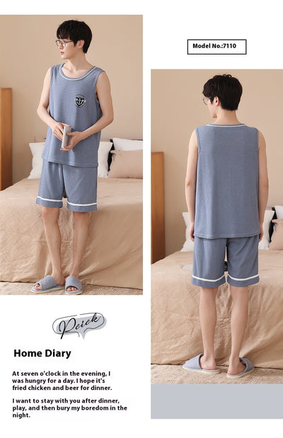Pijama Tipo Chaleco sin Mangas para Hombre - Algodón Puro Verano - Image 26