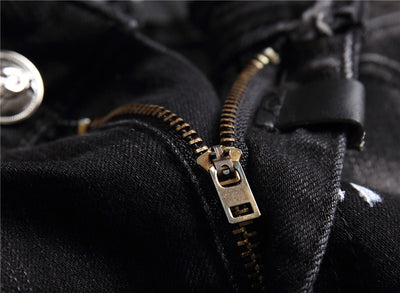 Pantalones Denim Slim Fit con Diseño de Personalidad para Discoteca - Image 6