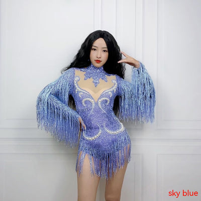 Jumpsuit Elegante para Mujer con Detalles de Perlas y Borlas - Image 8