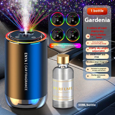 50ml clear glass bottle of car perfume supplement with a gold cap, intended for refilling car aromatherapy machines. - Image 8