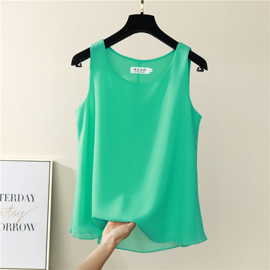 Blusa de Gasa con Top sin Mangas - Image 5