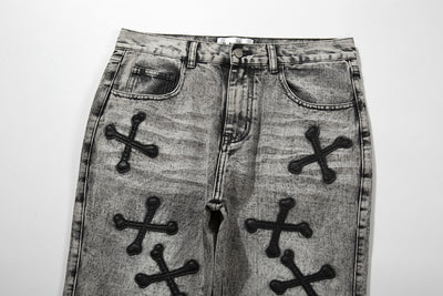 Jeans Slim Fit Gris Lavado con Parche de Calavera - Estilo Urban - Image 14