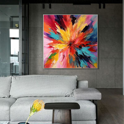 Pintura al Óleo Floral Abstracta Hecha a Mano con Espátula – Arte Moderno para Decoración - Image 3