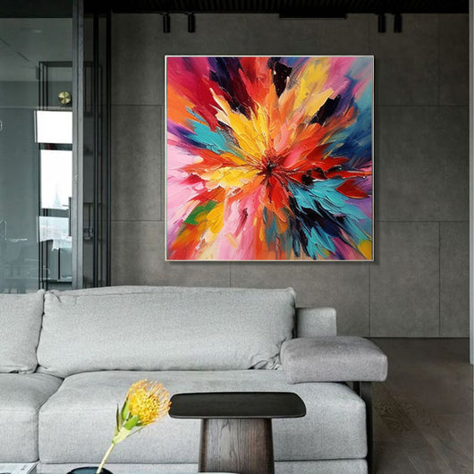 Pintura al Óleo Floral Abstracta Hecha a Mano con Espátula – Arte Moderno para Decoración - Image 3