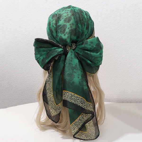Pañuelo Chiffon Estampado Flores y Leopardo - Elegancia Sofisticada para Primavera y Verano