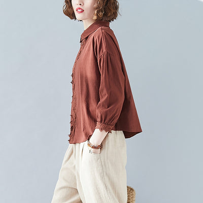 Blusa Larga de Algodón y Lino para Mujer - Corte Slim Elegante - Image 10