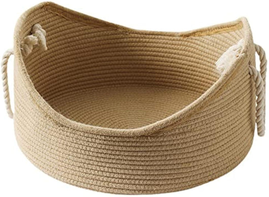 Cama Canasta de Mimbre para Gatos con Rascador Corrugado