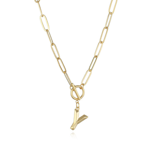 Collar de Letra Chapado en Oro Real Estilo Hip Hop - Image 6