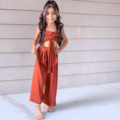 Conjunto de Dos Piezas para Niña Primavera Verano con Escote Halter - Image 5