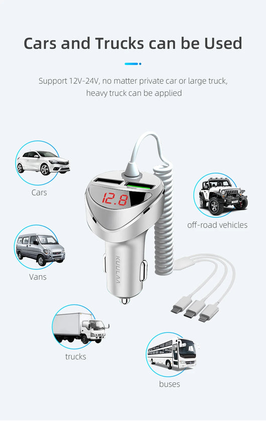 Adaptador USB con Pantalla LED Digital para Carga Rápida en Auto - Image 14