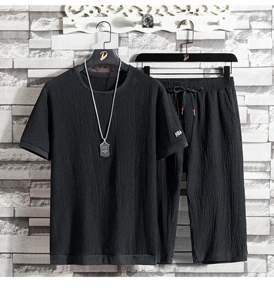 Conjunto de Camiseta Ice Silk para Hombre - Estilo Casual Holgado - Image 17