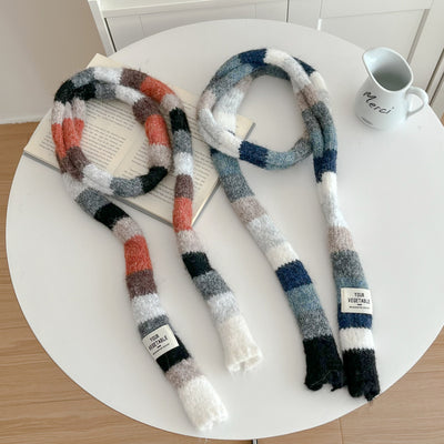 Bufanda Larga Retro Arcoíris Tejida con Diseño Elegante y Corte Slim - Image 23