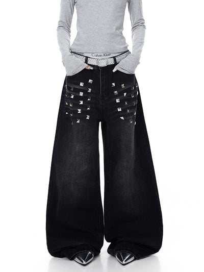 Pantalones Vaqueros Desteñidos para Mujer con Diseño de Remaches Estilo Americano y Detalles Rasgados - Image 14