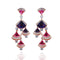 Aretes Largos de Abanico Dorado Rosa para Noche