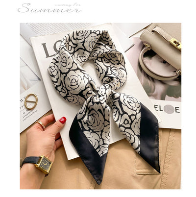 Pañuelo de Seda Estilo Coreano Cuadrado Pequeño para Mujer - Image 39