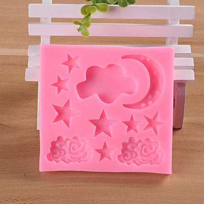 Molde de Silicona para Fondant con Diseños de Nube, Luna y Estrella - Image 8